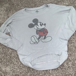 Bejeweled Disney parks authentic Mickey Mouse bling gray loose sweatshirt small‎